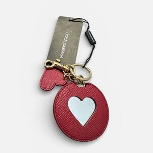 Dolce & Gabbana Red Heart Mirrored Key Chain